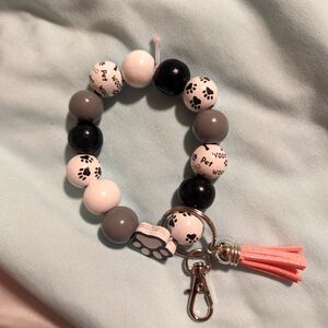 Animal print keychain bracelet